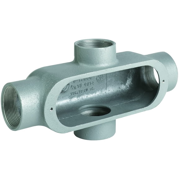 HUBBELL KILLARK Conduit Body X Conduit Outlet 1/2" Threaded Aluminum Form 5 Gray UL CSA