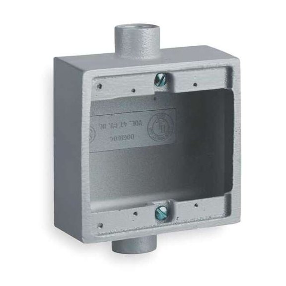 Hubbell Killark Weatherproof Box,2Inlet,Malleable Iron 2FSC-2M