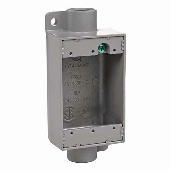 Hubbell Killark Weatherproof Box,6.38"L,1/2" Hub, Alum FSC-1