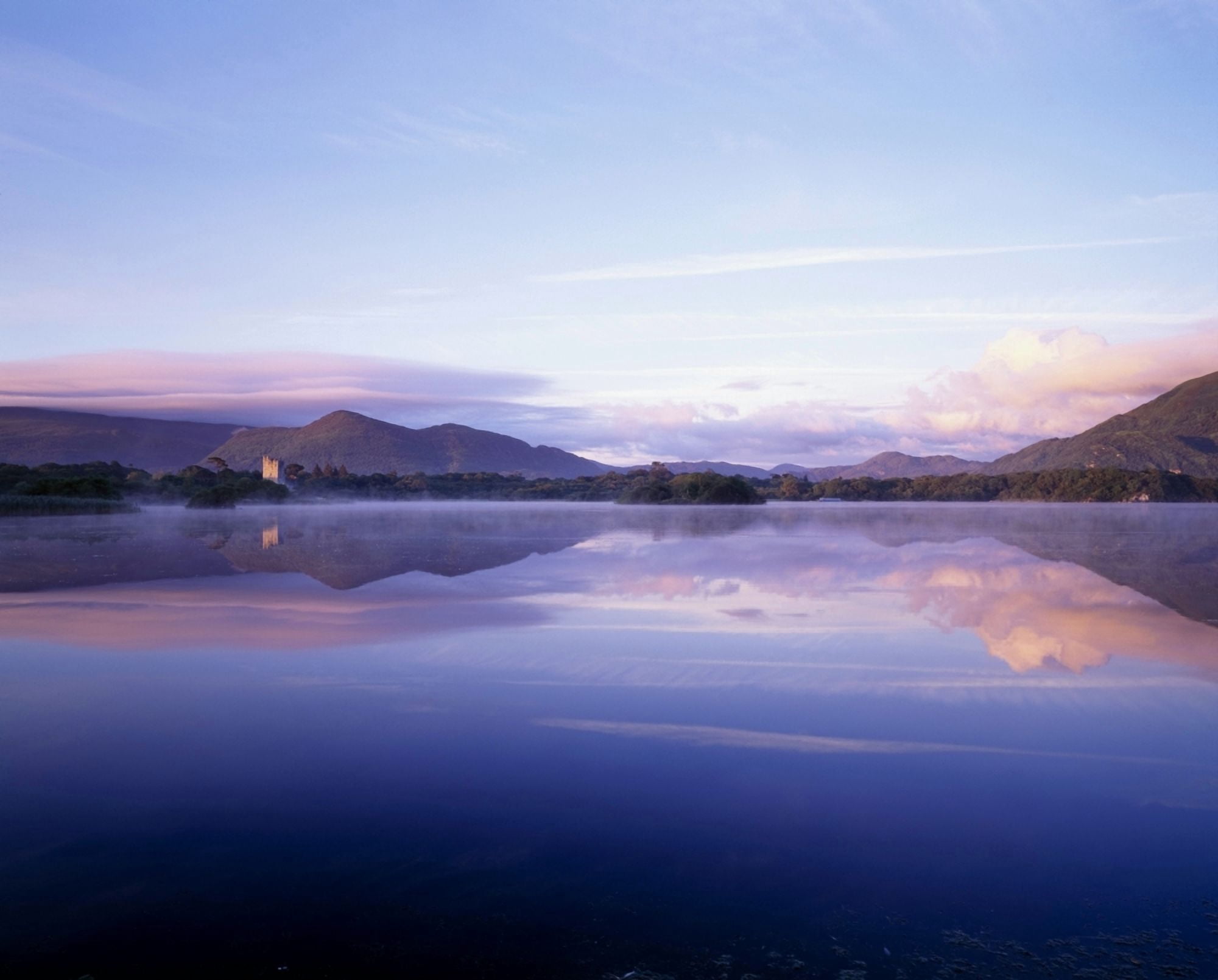 Killarney Co Kerry Ireland Ross Castle And Muckross Lake Canvas Art - The Irish Image Collection Design Pics (34 x 26)