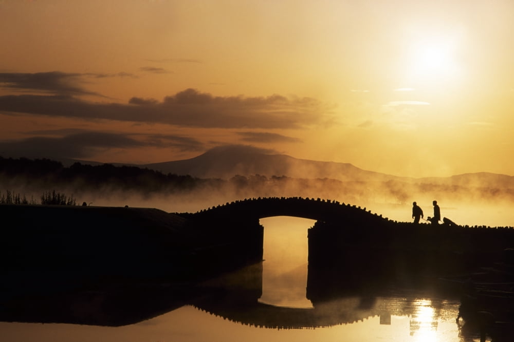 Killarney Golf Course Co Kerry Ireland Silhouetted Golfers Canvas Art - The Irish Image Collection  Design Pics (36 x 24)