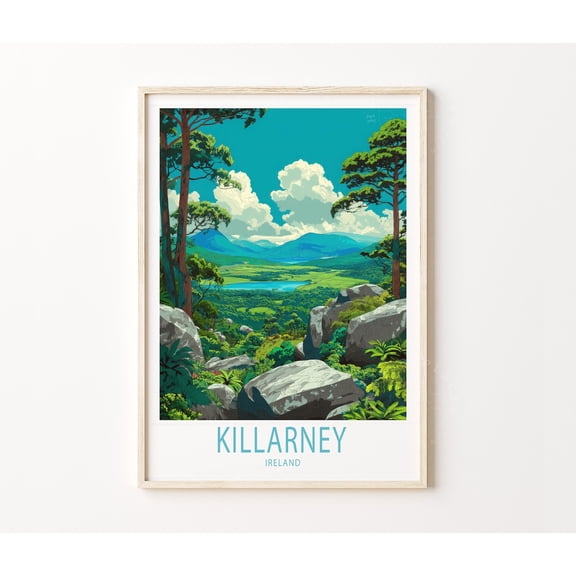Killarney Ireland County Kerry Scenic Nature Wall Art Print, Unframed Paper Poster 8x10in