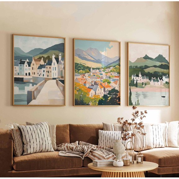 Killarney Ireland Wall Art Print Set Of 3 With Scenic Nature Landscape Decor