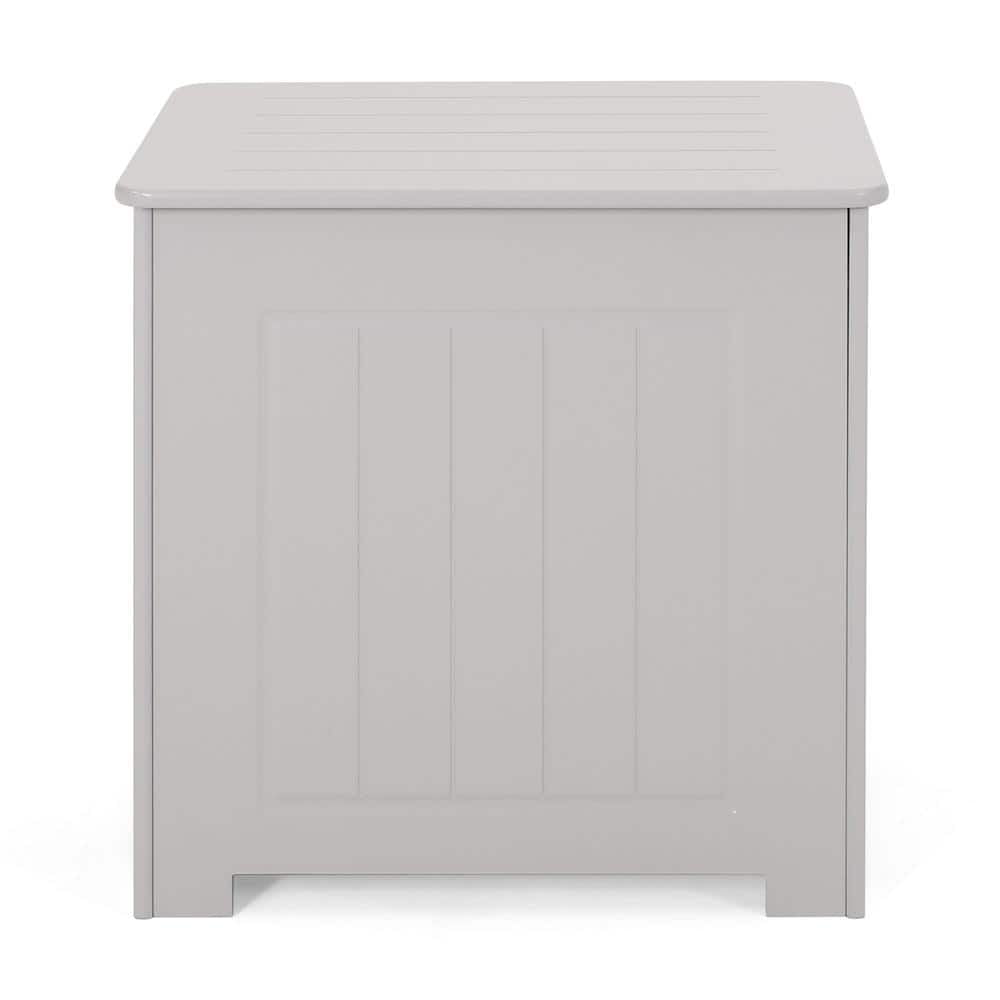 Killarney Light Grey Wood Laundry Hamper Water Resistant with Lid