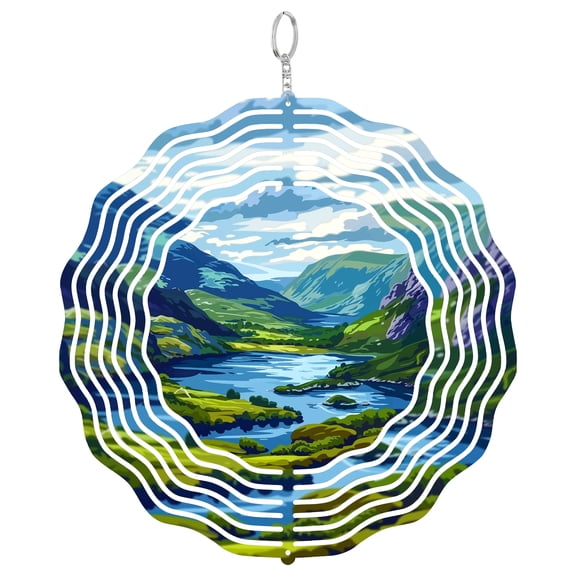Killarney National Park Ireland 3D Wind Spinner Metal Kinetic Hanging Art Emerald Isle Nature Decor Gift