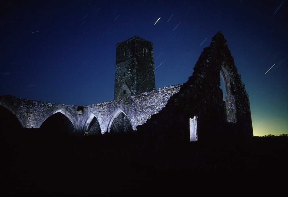Killcrea Priory County Cork Ireland Ancient Abbey At Night Canvas Art - Richard Cummins Design Pics (18 x 12)