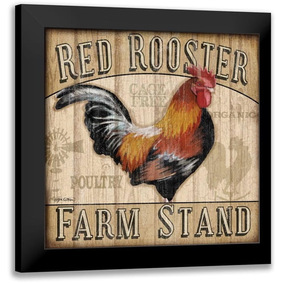 Killeen, Jen 12x12 Black Modern Framed Museum Art Print Titled - Country Rooster I
