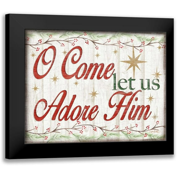 Killeen, Jen 24x20 Black Modern Framed Museum Art Print Titled - Adore Him Holy Night I