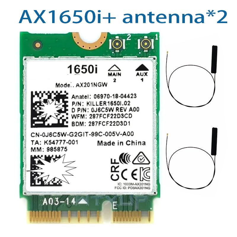 Killer 1650i AX Dual Band 2.4Gbps Wireless AX201 Wifi6 Card AX1650i ...