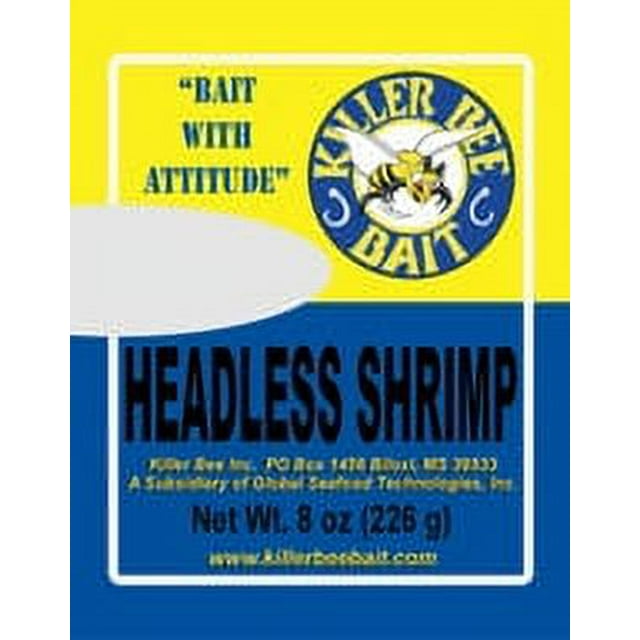 Killer Bee Bait Frozen Headless Shrimp 8 oz.