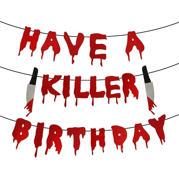 Have a Killer Birthday Party Banner, Halloween Horror Birthday Party Decorations, Halloween Bloody Horror Movie Birthday Party Decorations, Halloween Zombie Vampire Party Decorations