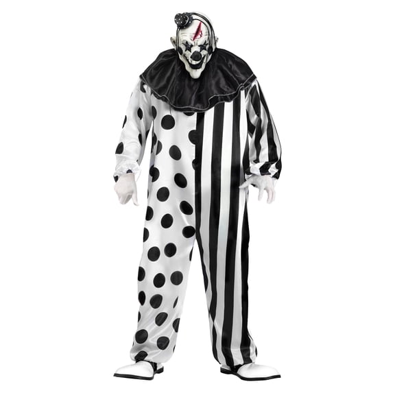 Killer Clown Halloween Costume for Adults, Men's Size L (36/38), by Way to Celebrate