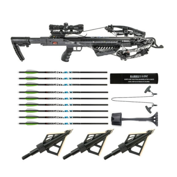 Killer Instinct Burner 415 FPS Crossbow Package (Gray Camo) Bundle