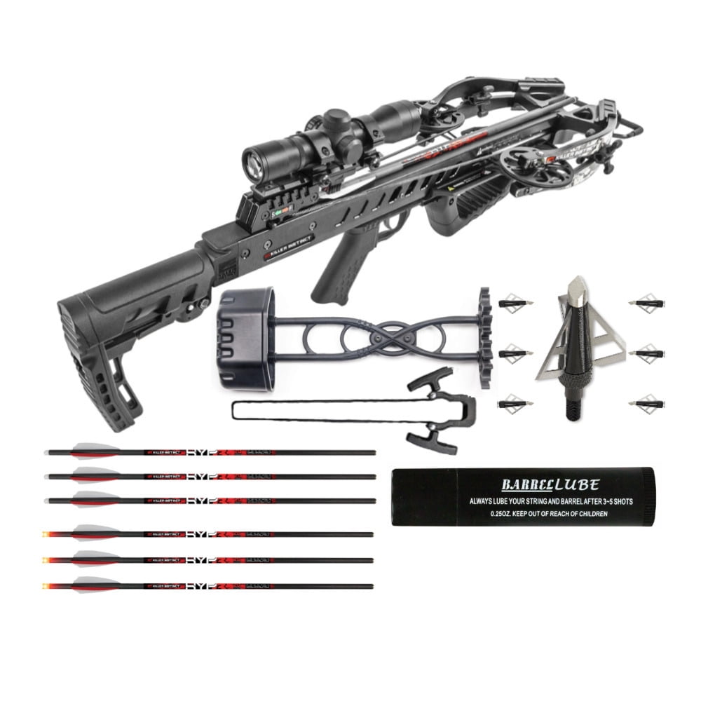 Killer Instinct FatalX Crossbow with Crossbow Bolts (3Pack) and Broadheads