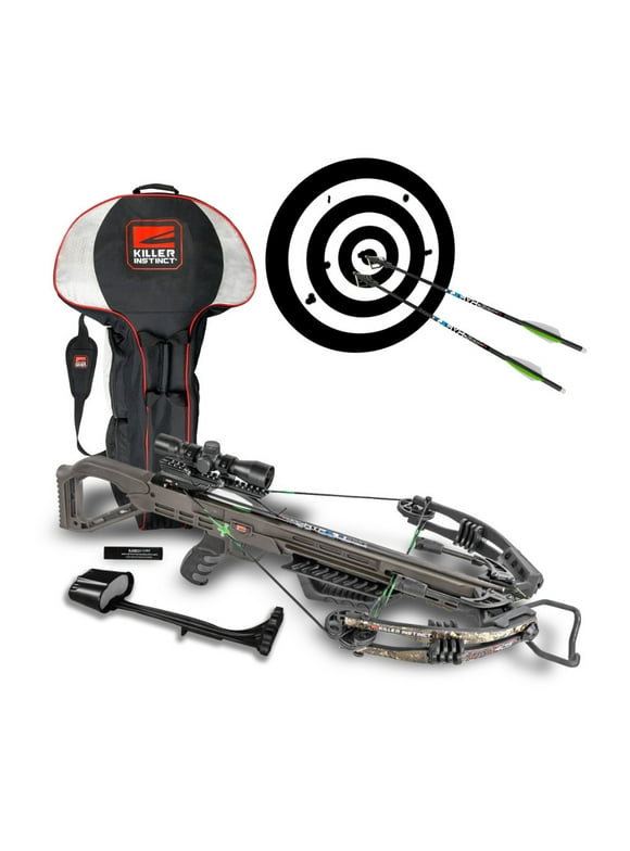 Killer Instinct Lethal 405 FPS Crossbow with Hunting Broadheads and Crossbow Case
