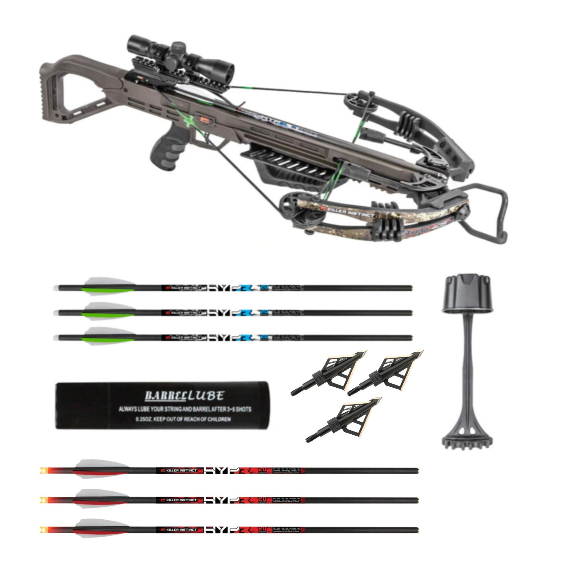 Killer Instinct Lethal 405 FPS Crossbow with Lighted Crossbow and Broadheads