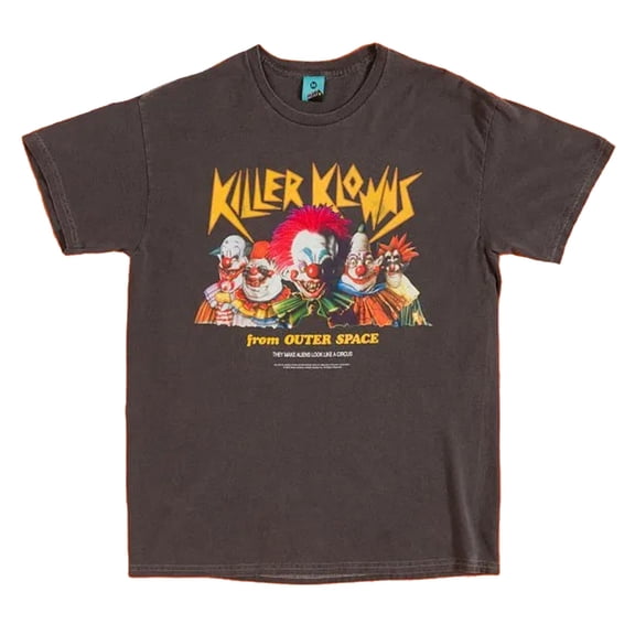Killer Klowns From Outer Space  Adult Back Print Vintage Wash T-Shirt