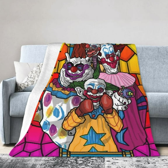 Killer Klowns From Outer Space Blanket Soft Cozy Fleece Plush Throw Blanket All Season Ultra Warm Lightweight Blanket Gifts for Girls Boys Women Men