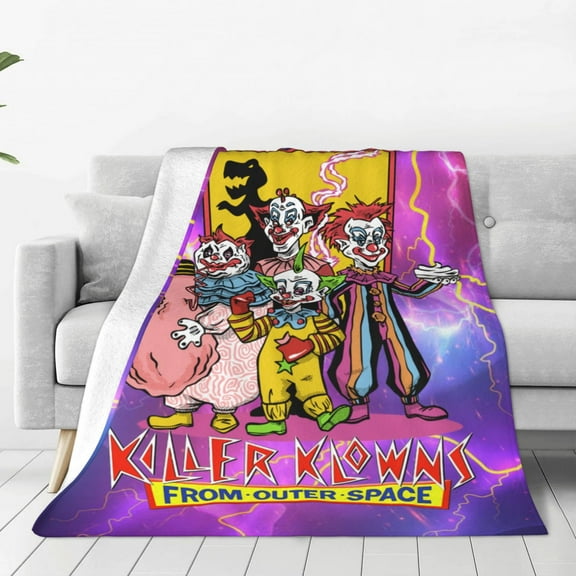 Killer Klowns From Outer Space Blankets Flannel Fleece Warm Soft Throw Blanket For Couch Sofa Bed Living Room All Season Decor Gift 40"X30"