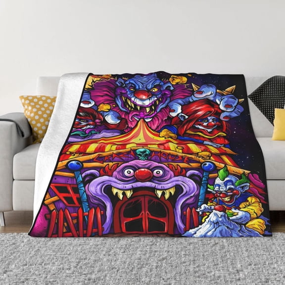Killer-Klowns-From-Outer-Space-Clown Blanket - Ultra Soft Micro Fleece Throw Blankets, Comfy Throw Blanket For Couch, Gift For Adults, Kids And Teens, Bed, Sofa, Chair, Camping And Travel 60"X50"
