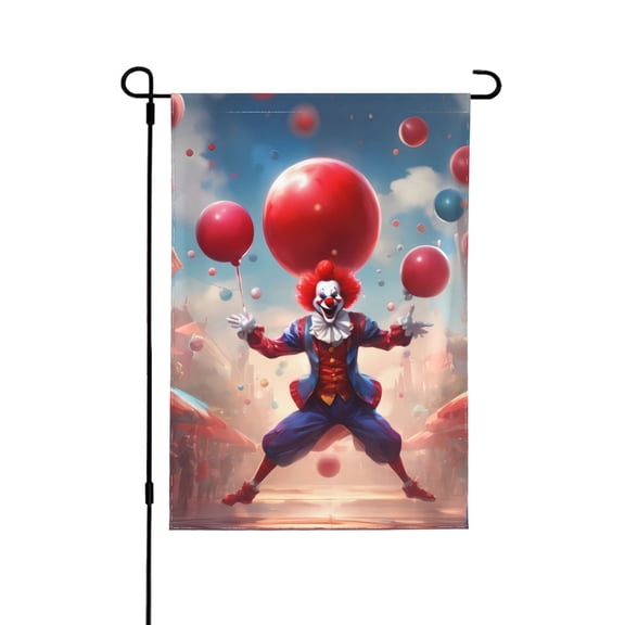 Killer-Klowns-From-Outer-Space-Clown Garden Flags, Double Sided Decorative Yard Flag For Outside Yard Lawn Outdoor Home Decoration 28"X40"