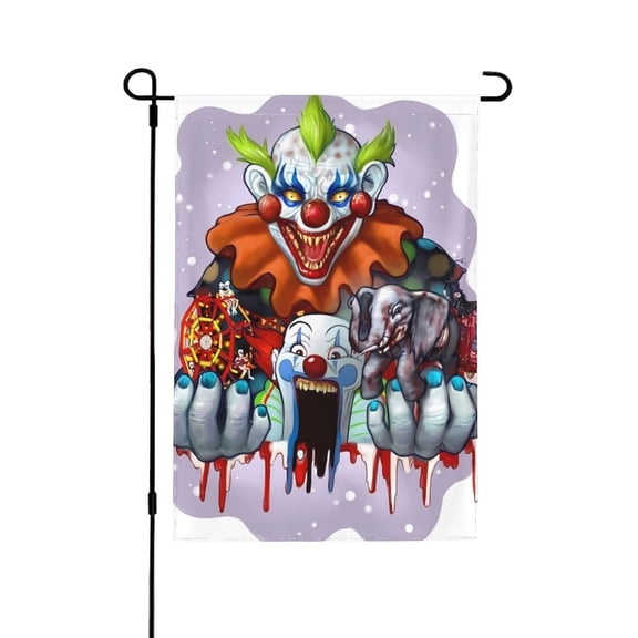 Killer-Klowns-From-Outer-Space-Clown Garden Flags, Double Sided Decorative Yard Flag For Outside Yard Lawn Outdoor Home Decoration 28"X40"