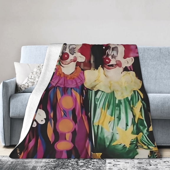 Killer Klowns From Outer Space Clown Throw Blanket, All Season Decorative Soft Cozy Fleece Blankets, Room Decor For Bed Chair Car Sofa Couch Bedroom