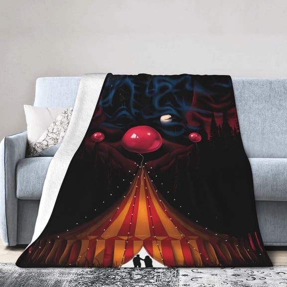 Killer Klowns From Outer Space Clown Throw Blanket, All Season Decorative Soft Cozy Fleece Blankets, Room Decor For Bed Chair Car Sofa Couch Bedroom