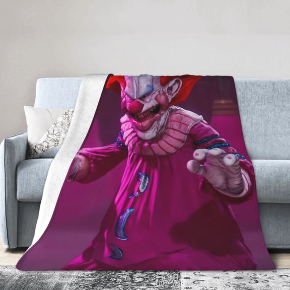 Killer Klowns From Outer Space Clown Throw Blanket, All Season Decorative Soft Cozy Fleece Blankets, Room Decor For Bed Chair Car Sofa Couch Bedroom
