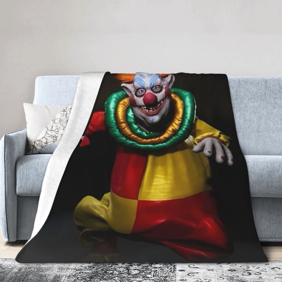 Killer Klowns From Outer Space Clown Throw Blanket, All Season Decorative Soft Cozy Fleece Blankets, Room Decor For Bed Chair Car Sofa Couch Bedroom