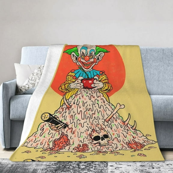 Killer Klowns From Outer Space Clown Throw Blanket, All Season Decorative Soft Cozy Fleece Blankets, Room Decor For Bed Chair Car Sofa Couch Bedroom
