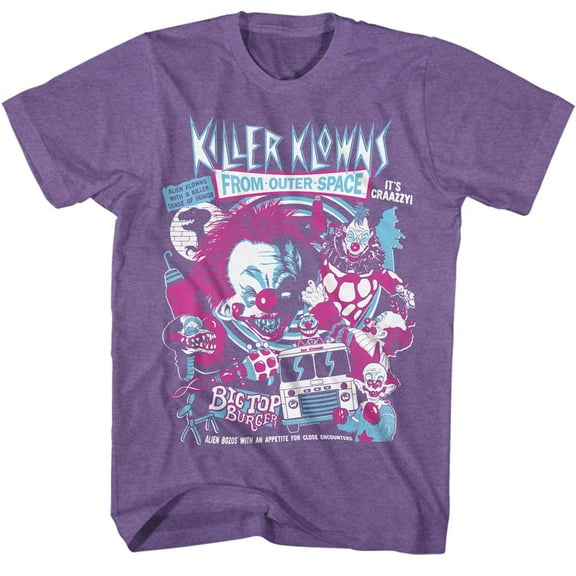 Killer Klowns From Outer Space Crazy Bunch Purple Heather T-Shirt
