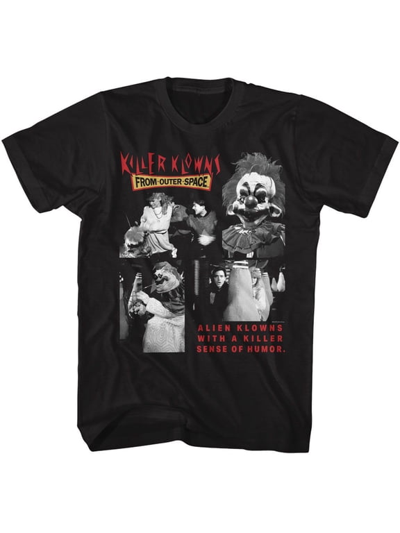 Killer Klowns From Outer Space Four BW Photos Black Adult T-Shirt