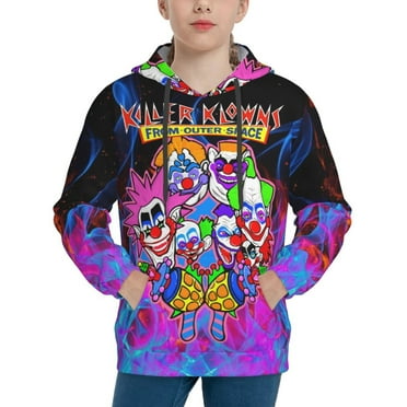 Killer Klowns From Outer Space Hoodies Pullover For Boys Girls 3d Printed Hooded Sweatshirt Long Sleeves Small
