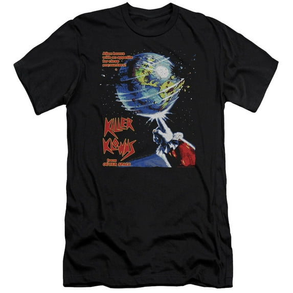 Killer Klowns From Outer Space Invaders Premium Adult Slim Fit 30/1 T-Shirt Black