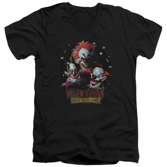 Killer Klowns From Outer Space Killer Klowns Adult V-Neck T-Shirt 30/1 T-Shirt Black