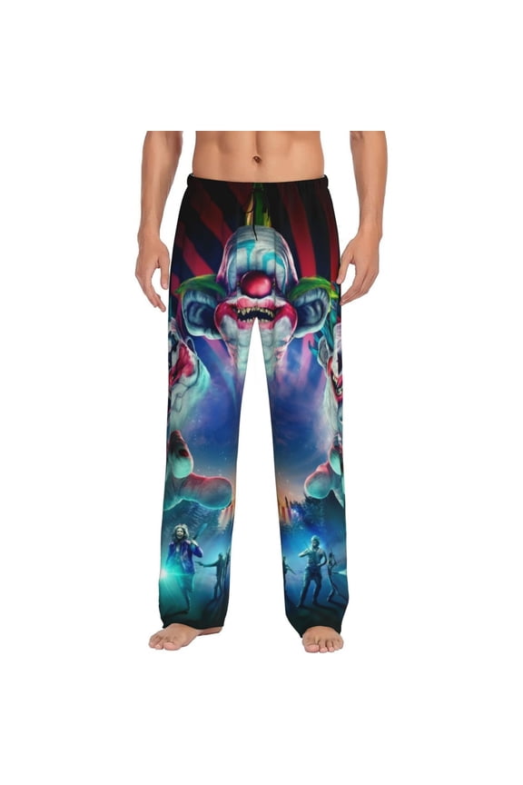 Killer Klowns From Outer Space Pajama Pants for Men, Super Soft All over Print Lounge Pants Sleepwear Bottom with Pockets Drawstring
