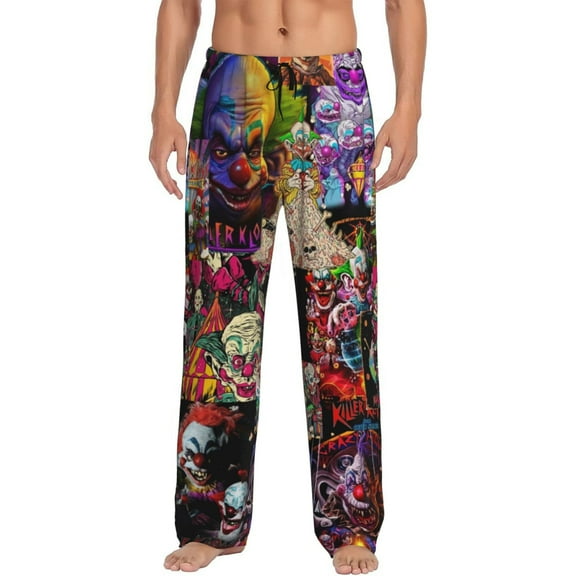 Killer Klowns From Outer Space Pajama Pants for Men, Super Soft All over Print Lounge Pants Sleepwear Bottom with Pockets Drawstring