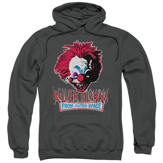 Killer Klowns From Outer Space Rough Clown Adult Pullover Hoodie Sweatshirt Charcoal