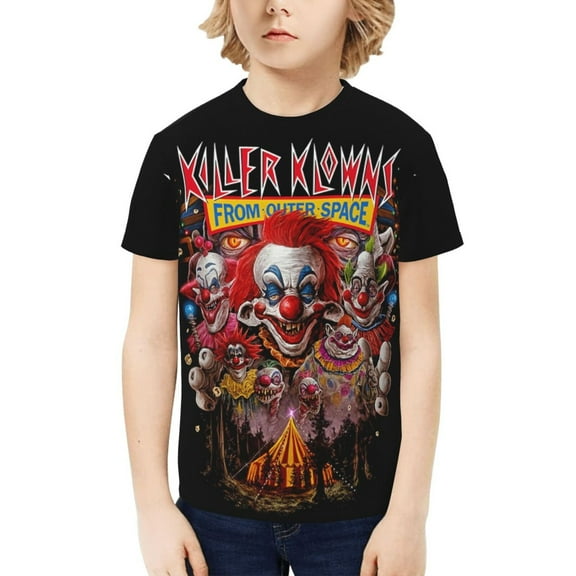 Killer Klowns From Outer Space T-Shirt for Boys Girls Youth, 3D Printed Graphic T-Shirts Short Sleeve Summer Casual Tee Shirts for Kids