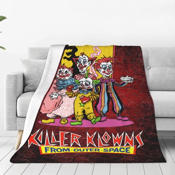 Killer Klowns From Outer Space Throw Blanket Couch Bed Sofa Soft Lightweight Warm Cozy Flannel Fleece Bed Blanket For Kids Adults Gift Multiple Sizes Available 40"X30"