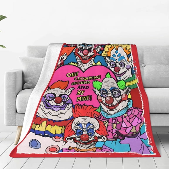 Killer Klowns From Outer Space Throw Blanket Couch Bed Sofa Soft Lightweight Warm Cozy Flannel Fleece Bed Blanket For Kids Adults Gift Multiple Sizes Available 40"X30"