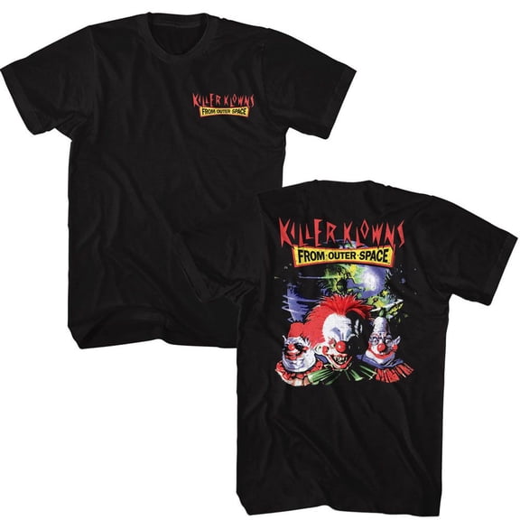 Killer Klowns In Outer Space In Space Front And Back Black Adult T-Shirt ***F&B*** S