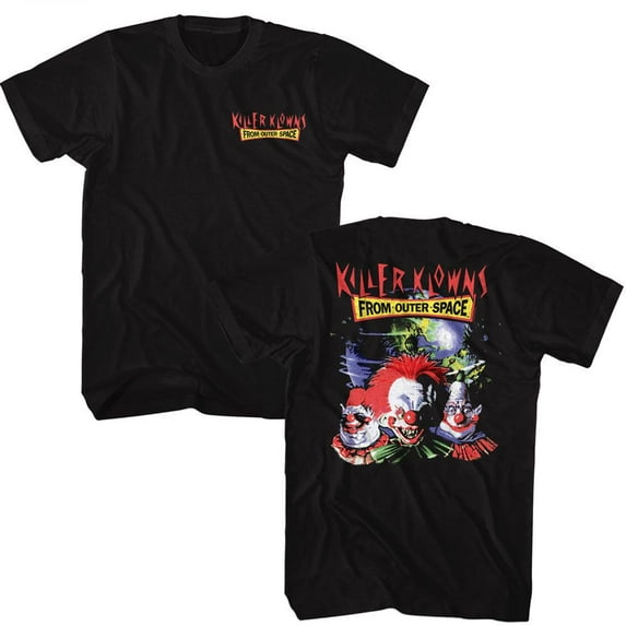 Killer Klowns In Outer Space In Space Front And Back Black Adult T-Shirt ***F&B*** S