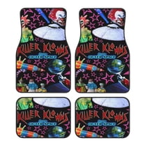 Killer Klowns From Outer Space Car Floor Mats Set of 4, Anti-Skid Universal Automotive Carpet Front Rear Floor Foot Pads Interior Accessories Decorative for Vehicle Car Truck SUV Van