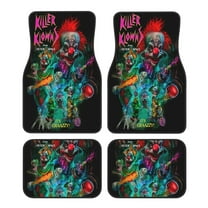 Killer Klowns From Outer Space Car Floor Mats Set of 4, Anti-Skid Universal Automotive Carpet Front Rear Floor Foot Pads Interior Accessories Decorative for Vehicle Car Truck SUV Van