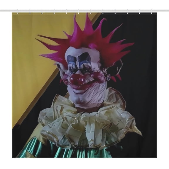 Killer Klowns from Outer Space Clown Shower Waterproof Bath Curtain with Bathroom Fabric for Bathroom With 12 Hooks for Adults, Teens and Kids 72x72Inch (183x183cm)
