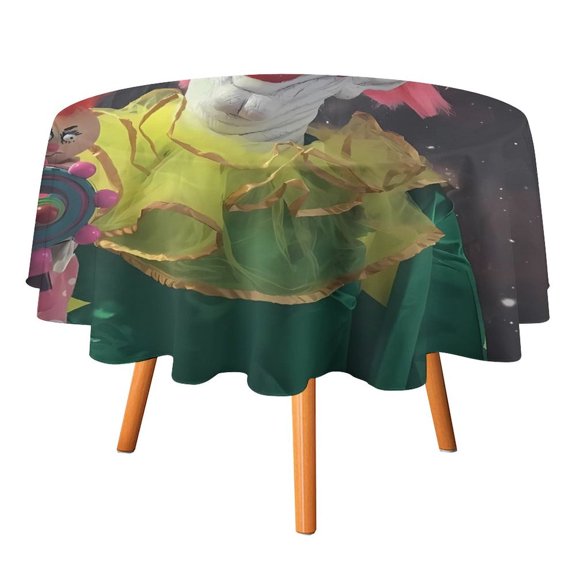 Killer Klowns from Outer Space Clown Round Table Cloth Washable Reusable Round Tablecloth Cartoon Fun Table Cover for Dinner Kitchen Party Picnic 36x36in