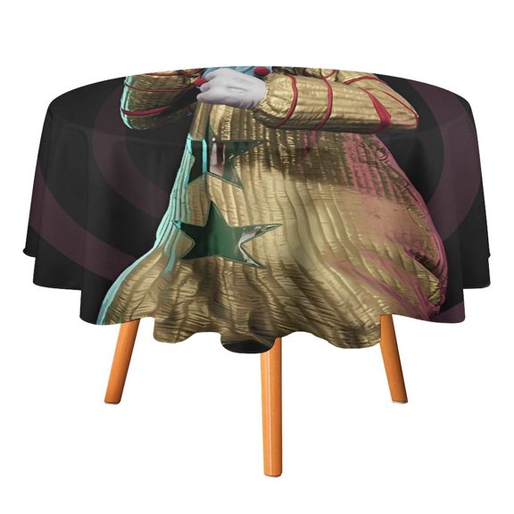 Killer Klowns from Outer Space Clown Round Table Cloth Washable Reusable Round Tablecloth Cartoon Fun Table Cover for Dinner Kitchen Party Picnic 36x36in