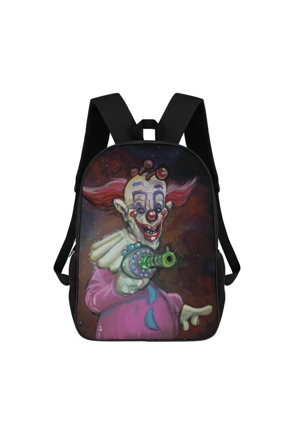 Killer Klowns from Outer Space Clown Backpack Middle Bookbag Laptop Lightweight Durable Bookbag Travel Back Pack for Women Men Teens 17 Inches